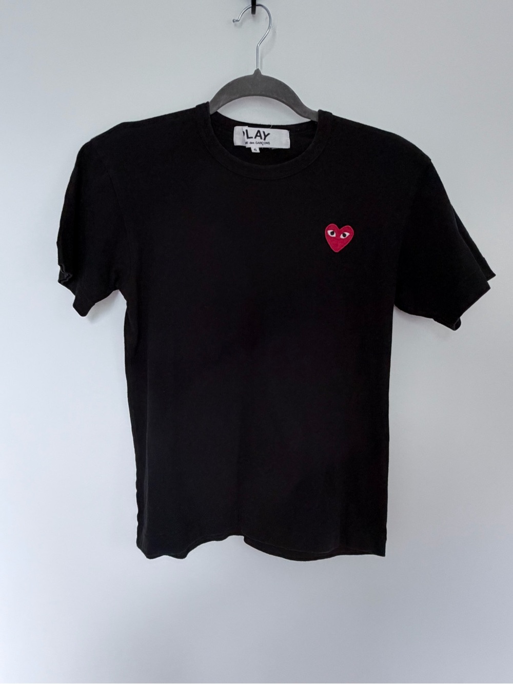 Comme des Garçons Black Cotton Tee with White Care Label